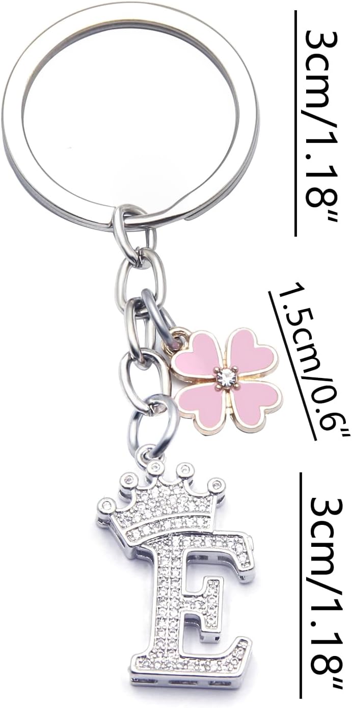 Detalle 2 de GuOYU Portachiavi con Lettera Iniziale in Argento – Regalo elegante per lui e per lei
