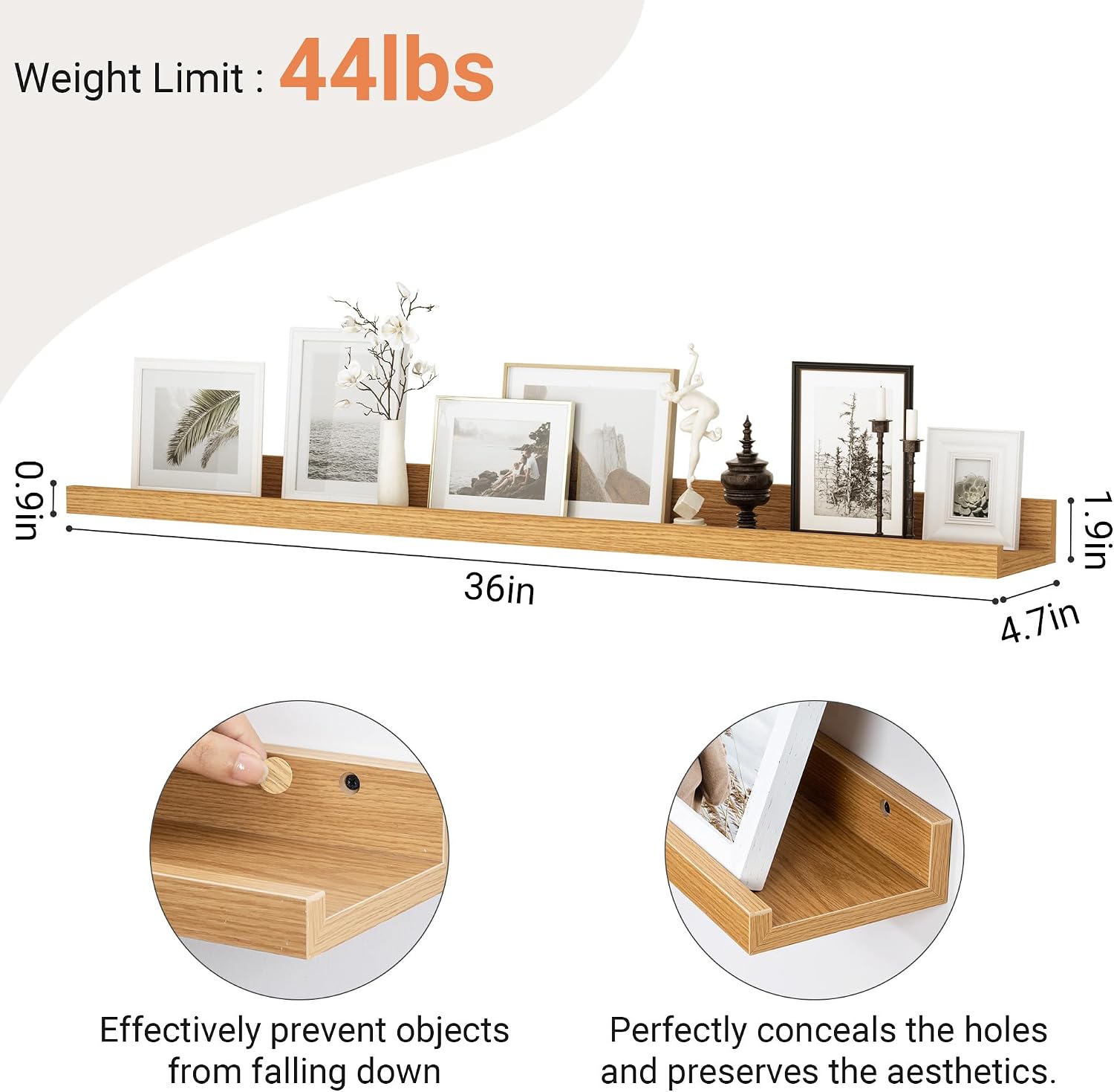 Thumbnail 2 de Feihorrm floating shelves, 36-inch