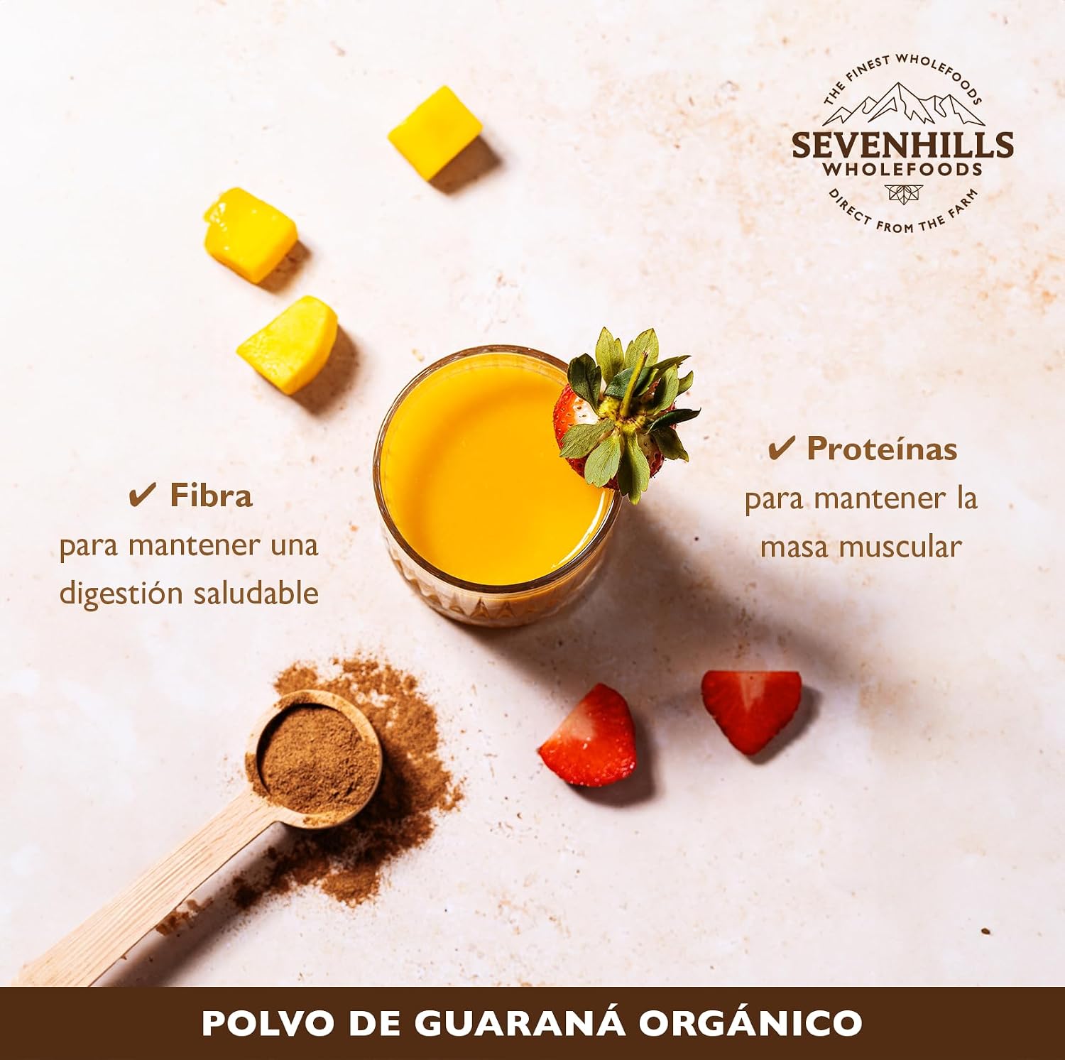 Detalle 1 de Sevenhills Wholefoods Guaraná en Polvo Orgánico 🌿 500g