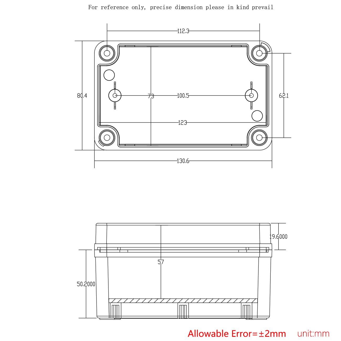 Detalle 2 de Junction Box Enclosure 5.1 x 3.1 x 2.8 Inches