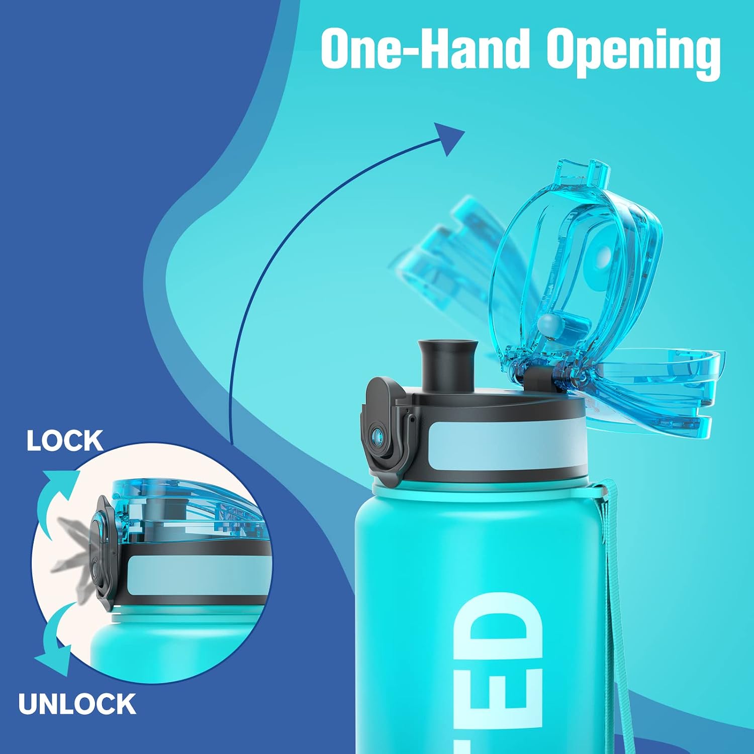 Detalle de Sahara Sailor WBW005 Tritan Sports Water Bottle, 25 oz, Time Markers