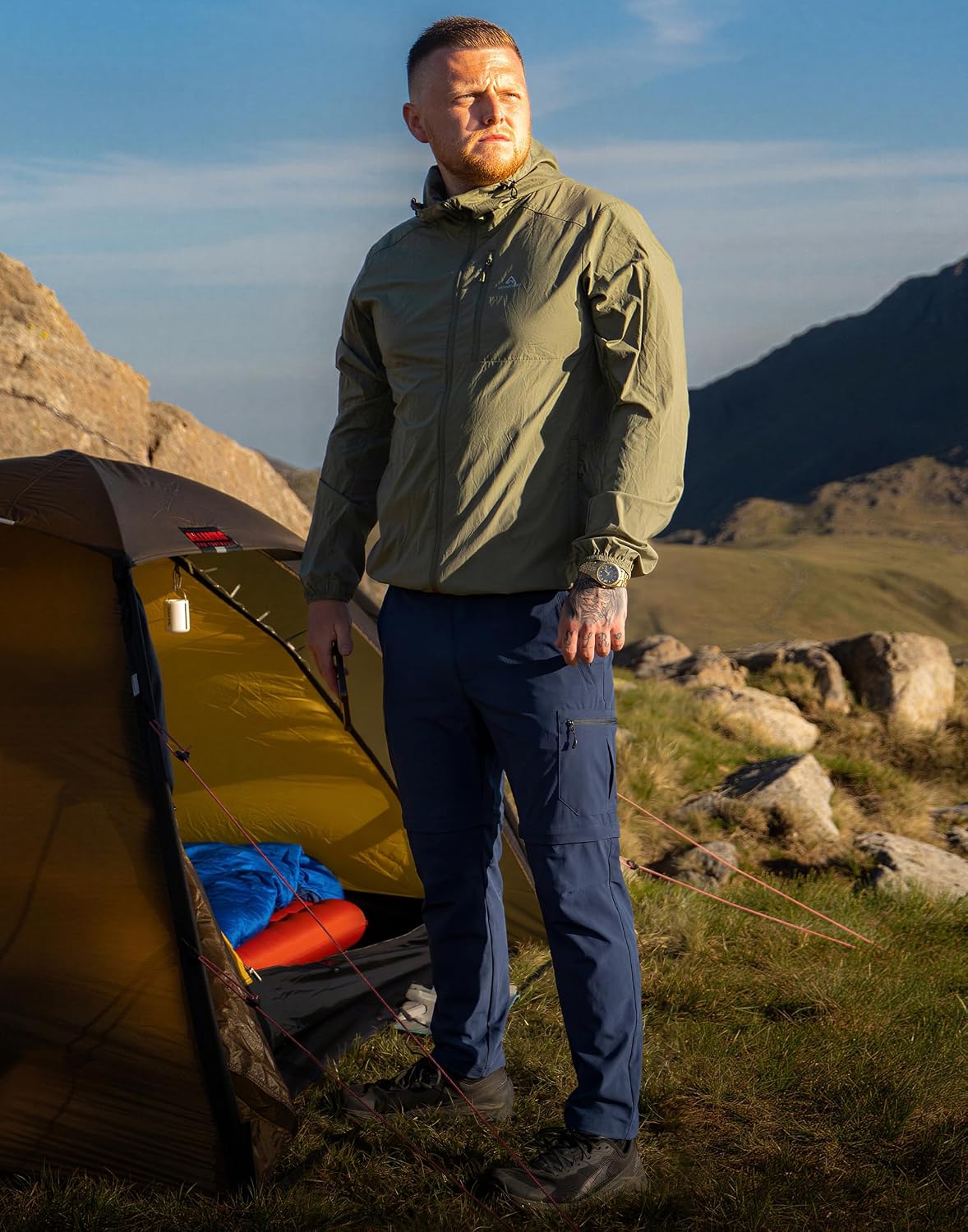 Detalle de Pioneer Camp Pantaloni da trekking da uomo 2 in 1: zip rimovibili, idrorepellenti e asciugatura rapida