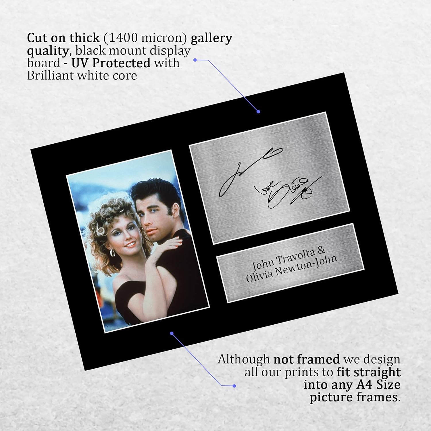 Thumbnail 2 de HWC Trading A4 John Travolta & Olivia Newton-John Grease gifts printed signed autograph picture (A4 movie memorabilia)