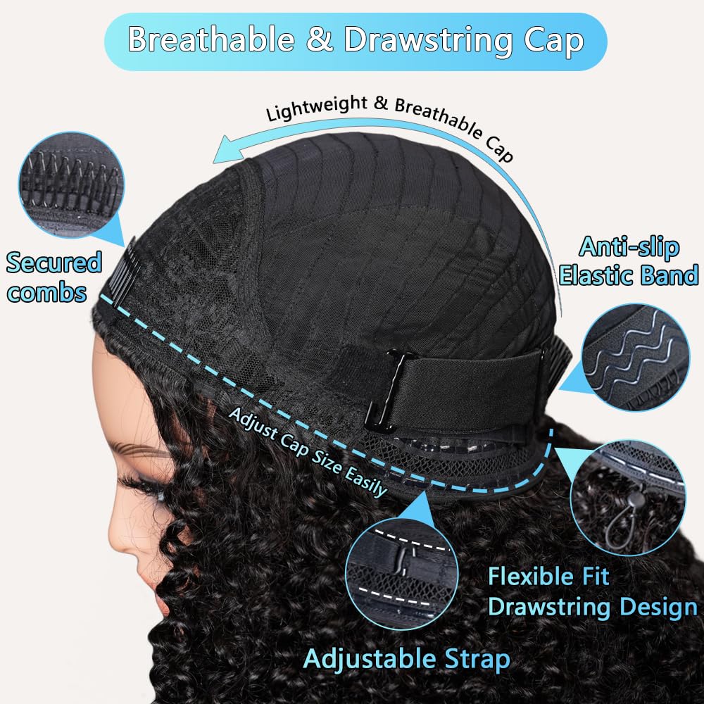 Thumbnail 5 de QUANDIAN Kinky Curly Half Wig 20" 200% density ๐ฉ๐ฆฑ