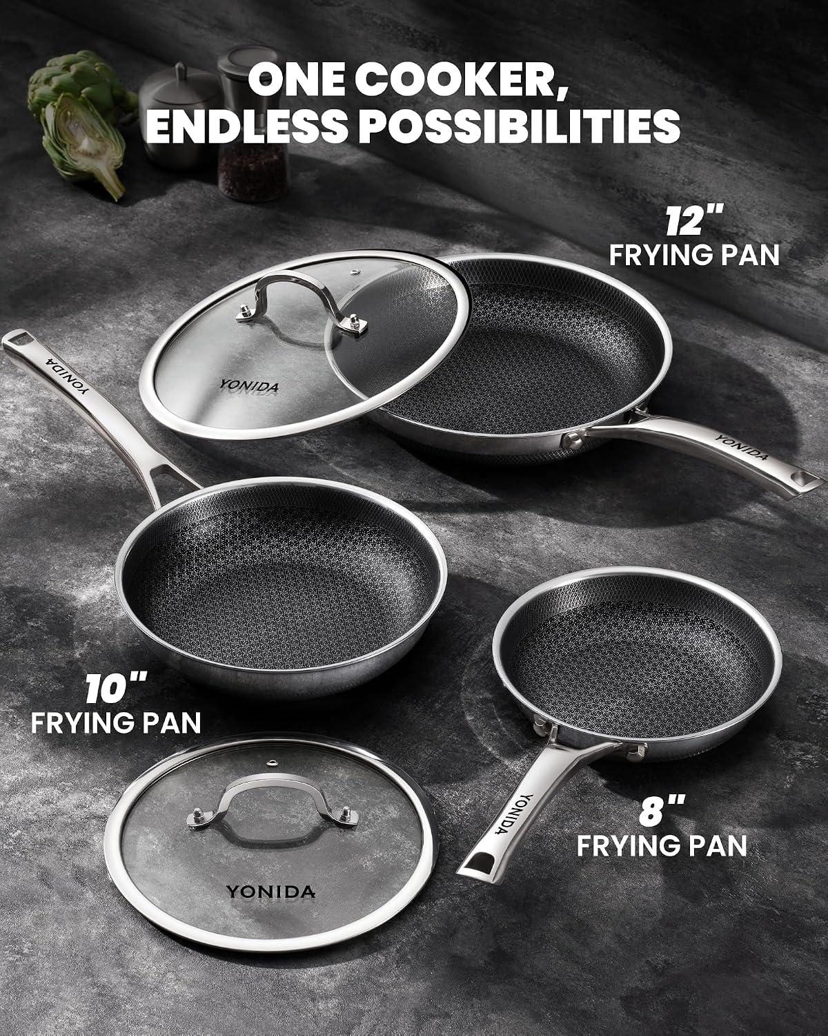 Detalle de Yonida Nonstick Frying Pan, 12-Inch