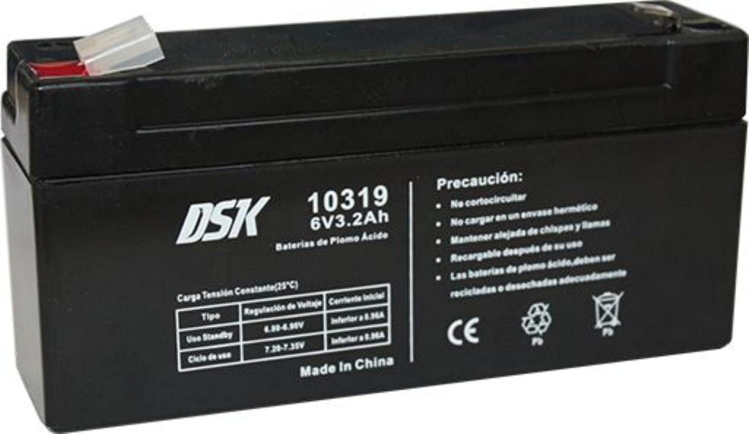 Detalle de DSK 10319 batterie 6V 3,2Ah AGM