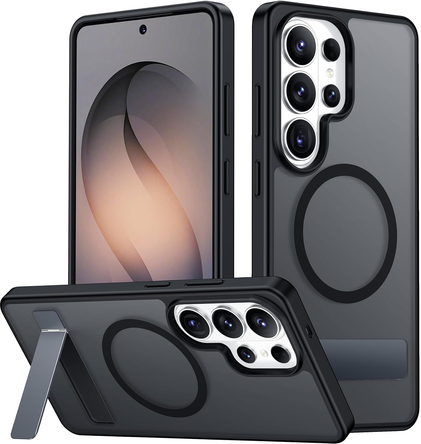 Detalle de SPIDERCASE Magnetic Case for Samsung Galaxy S26 Ultra 6.9" — Built-in Invisible Kickstand, MagSafe Compatible, Translucent Matte Slim