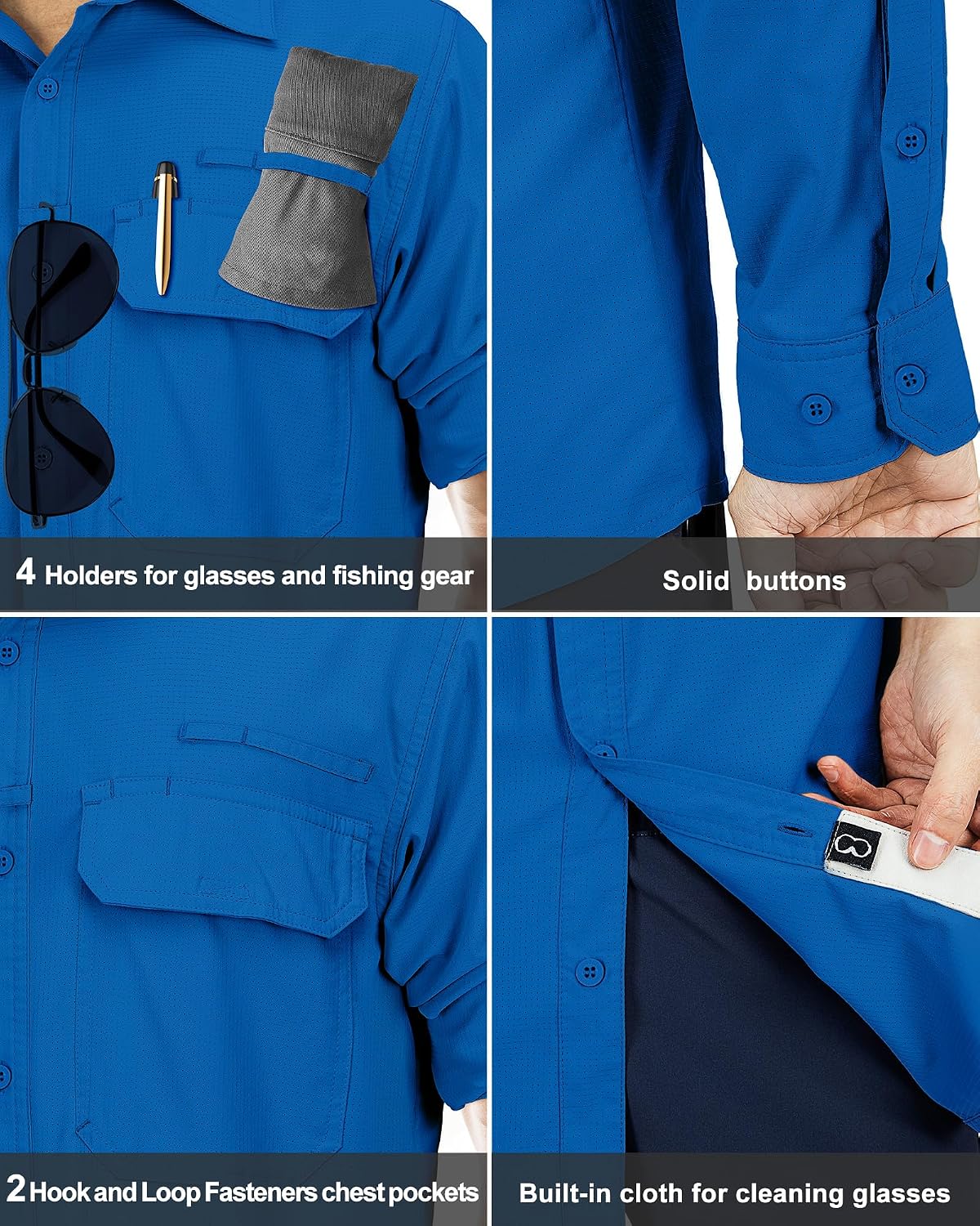 Detalle de 33,000ft Men's Long Sleeve Sun Protection Shirt UPF 50+ with Quick-Dry Cooling for Outdoor Adventures