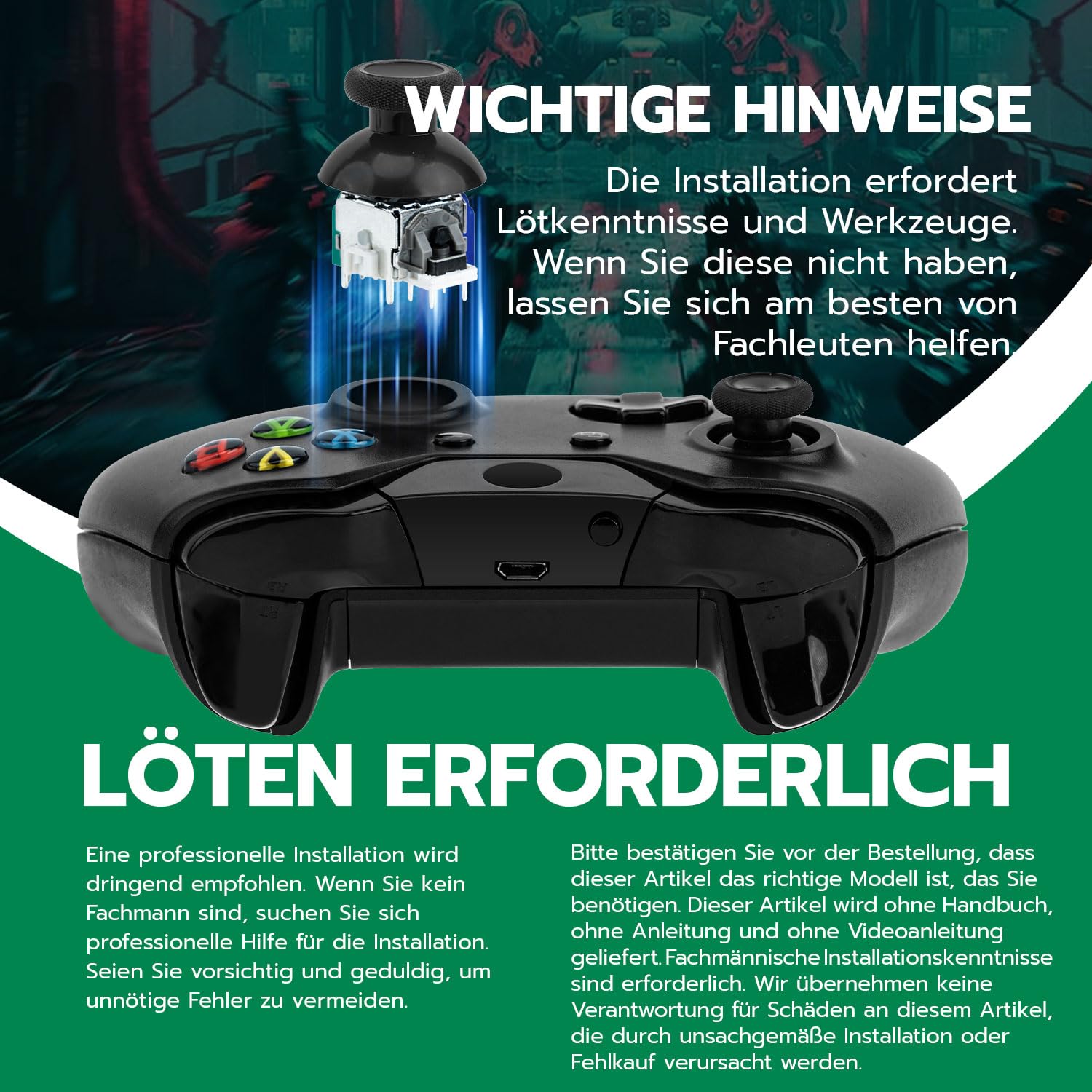 Detalle de Tolesum TMR Effect Joystick Ersatzkit für Xbox Series X|S/One Controller – Driftfrei und reparaturfreundlich