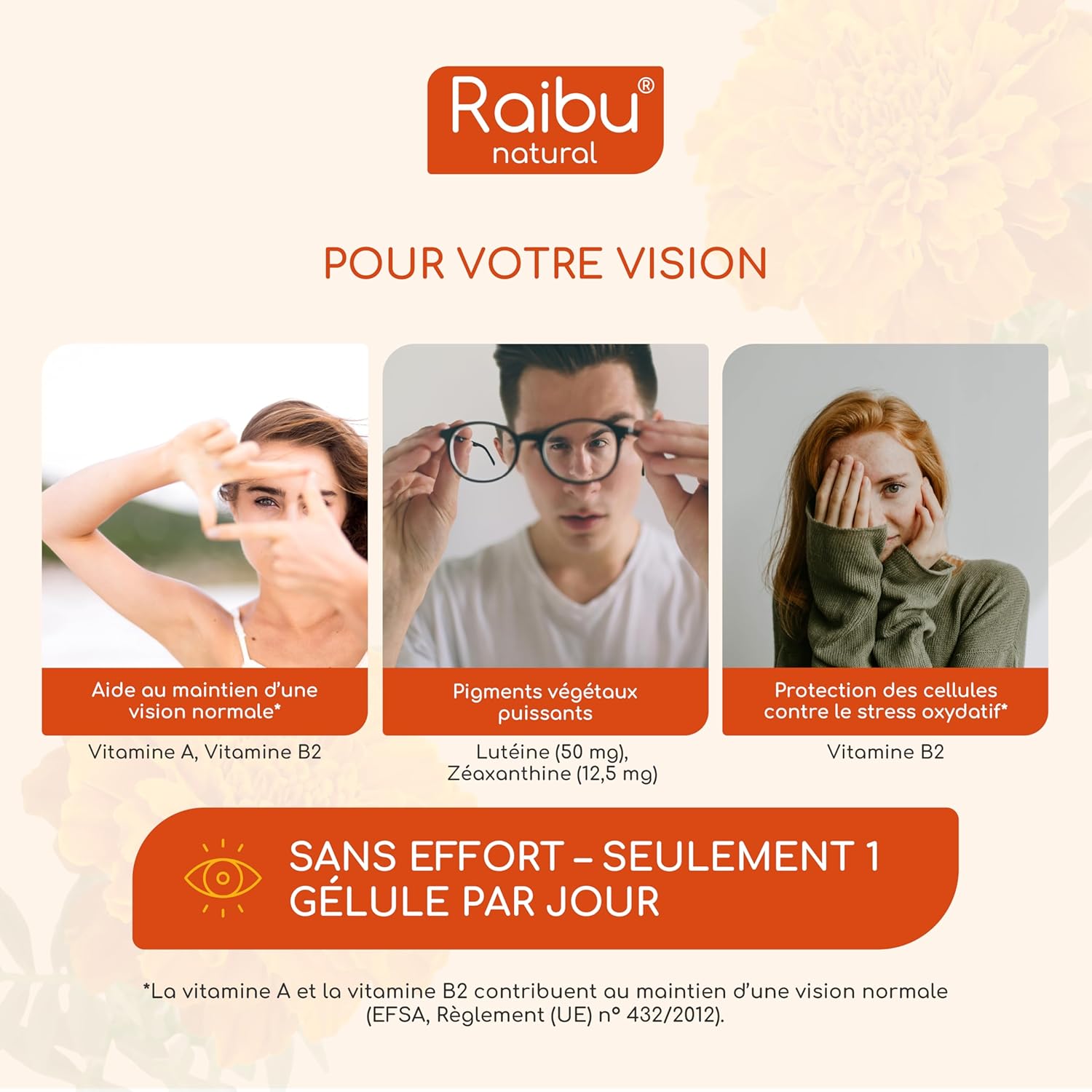 Thumbnail 1 de Complément Alimentaire pour les Yeux - Lutéine 50 mg + Zéaxanthine 12,5 mg, 120 Gélules (4 mois) avec Vitamine A & B2 – Extrait Naturel de Tagètes, Végan et Sans Gluten