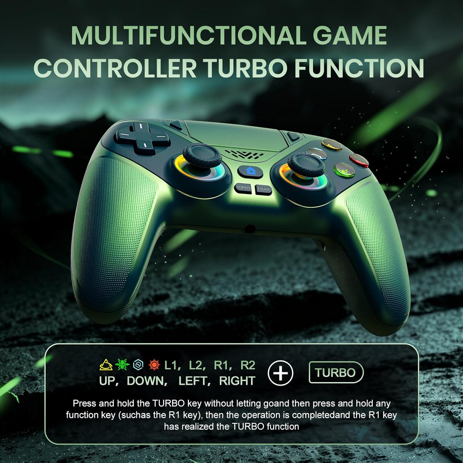 Detalle de Nonbliep Wireless Controller for PS5/Slim/Pro/PC: A practical Bluetooth gamepad with back paddles and audio jack