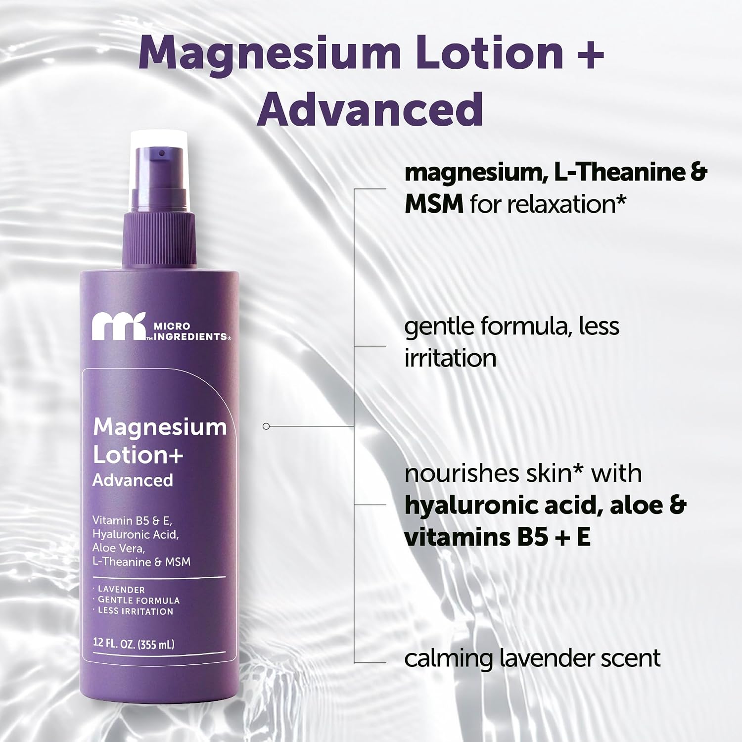 Detalle de Micro Ingredients Magnesium Lotion, 12 fl oz
