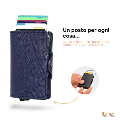 Thumbnail 1 de Bronzi Portafoglio Slim RFID Blu Scuro – Portafoglio da Uomo con Prottetione RFID, Design Italiano e Confezione Regalo