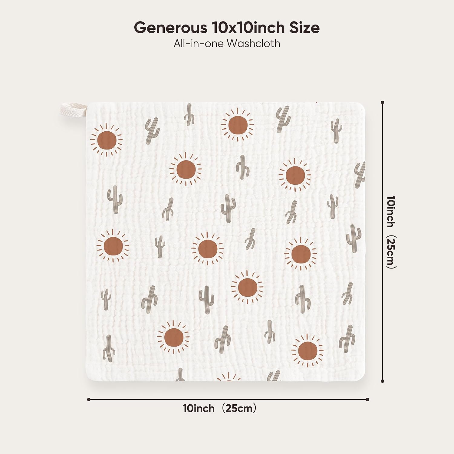 Detalle de Bearmoss muslin baby burp cloths 25x25cm 10 pack