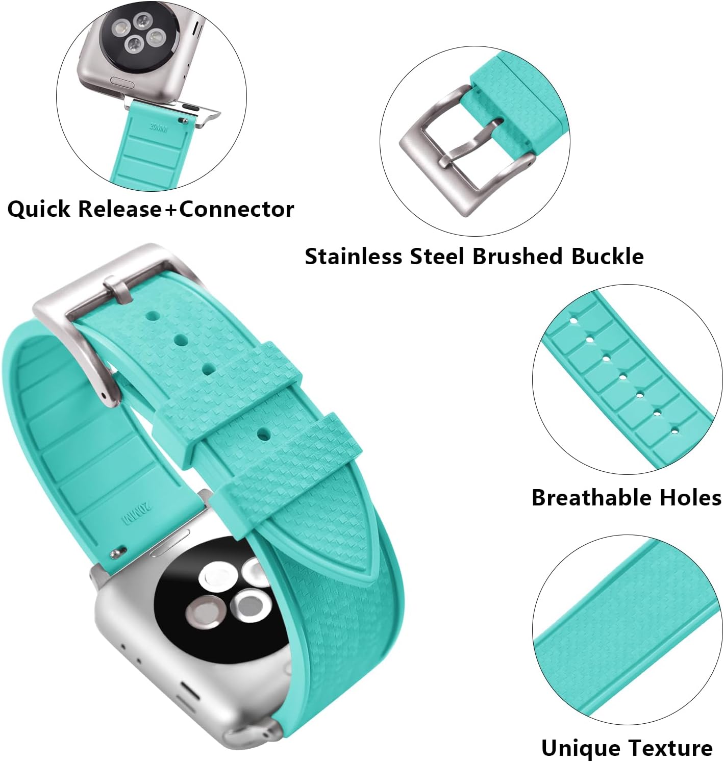 Detalle de PTFULUOS FKM Rubber Watch Band