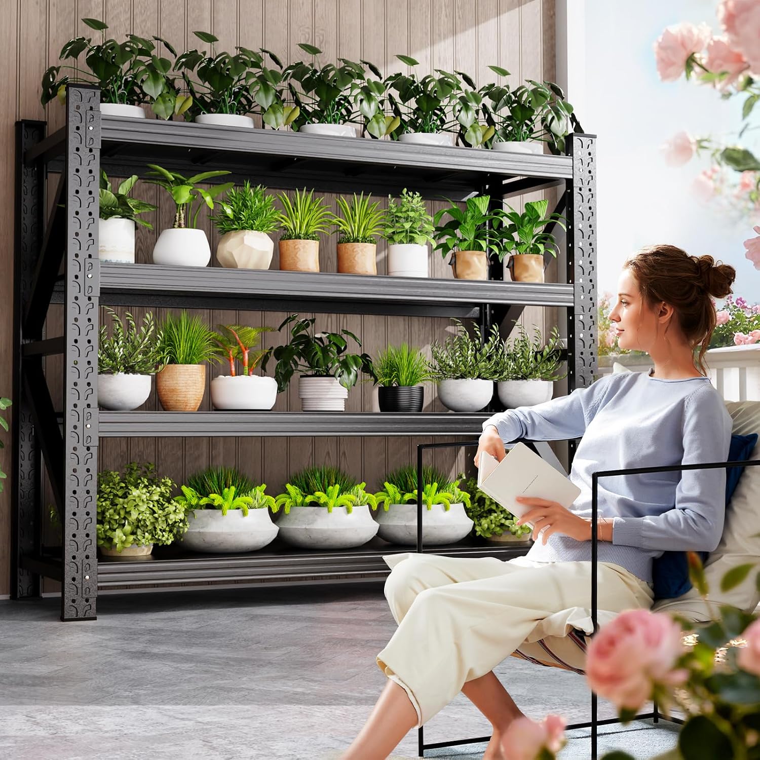 Thumbnail 6 de CCIOBTE Garage Shelving 4-Tier Metal Rack, 5,000 lb Capacity, Adjustable