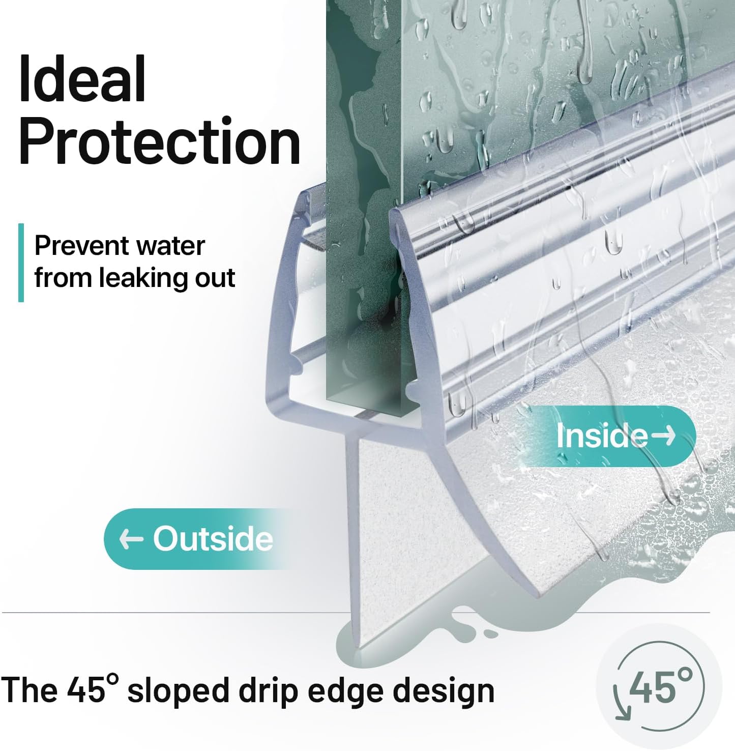 Thumbnail 1 de Vellure 2X Shower Screen Seal Strip for 6 mm glass (up to 90cm) – transparent double-lip PVC