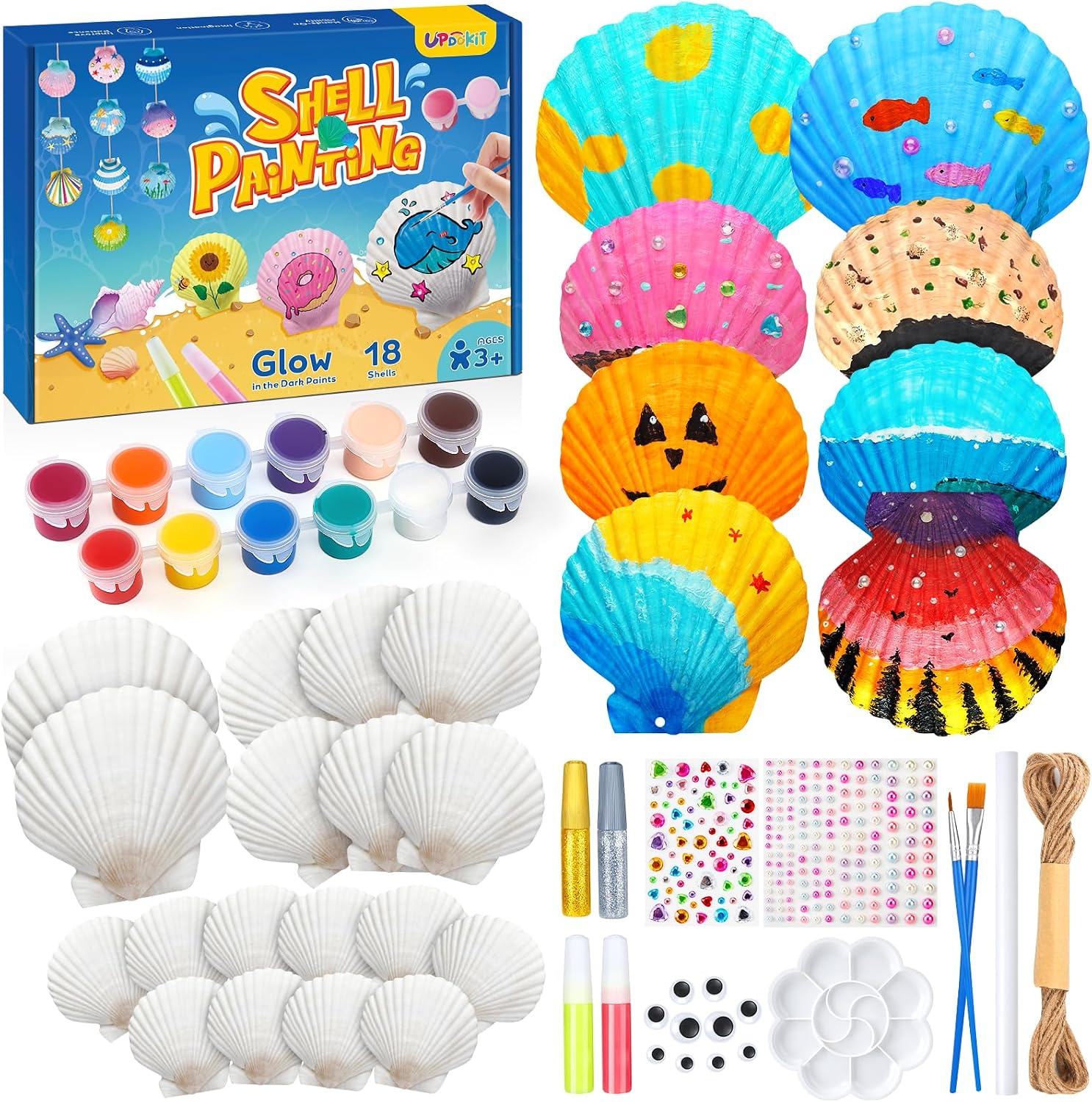 Detalle de UPDOKIT Sea Shell Painting Kit Kids 18 pcs