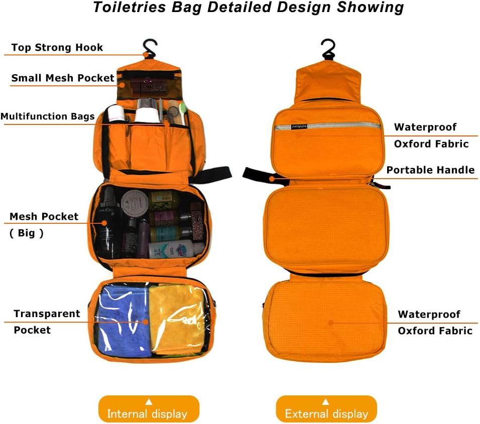 Detalle 2 de Jiemei Hanging Toiletry Bag 4 Compartments