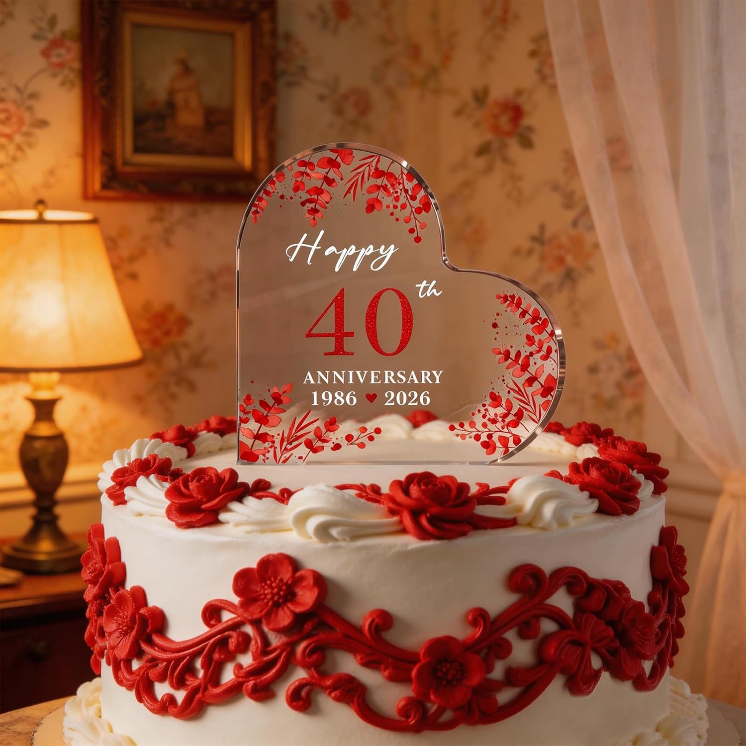 Thumbnail 1 de Acrylic Anniversary Cake Topper