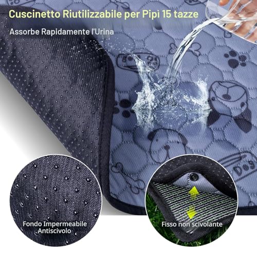 Detalle de Alckijy Lettiera per cani 81 x 60 cm con erba artificiale: riutilizzabile, lavabile e adatta a interni ed esterni