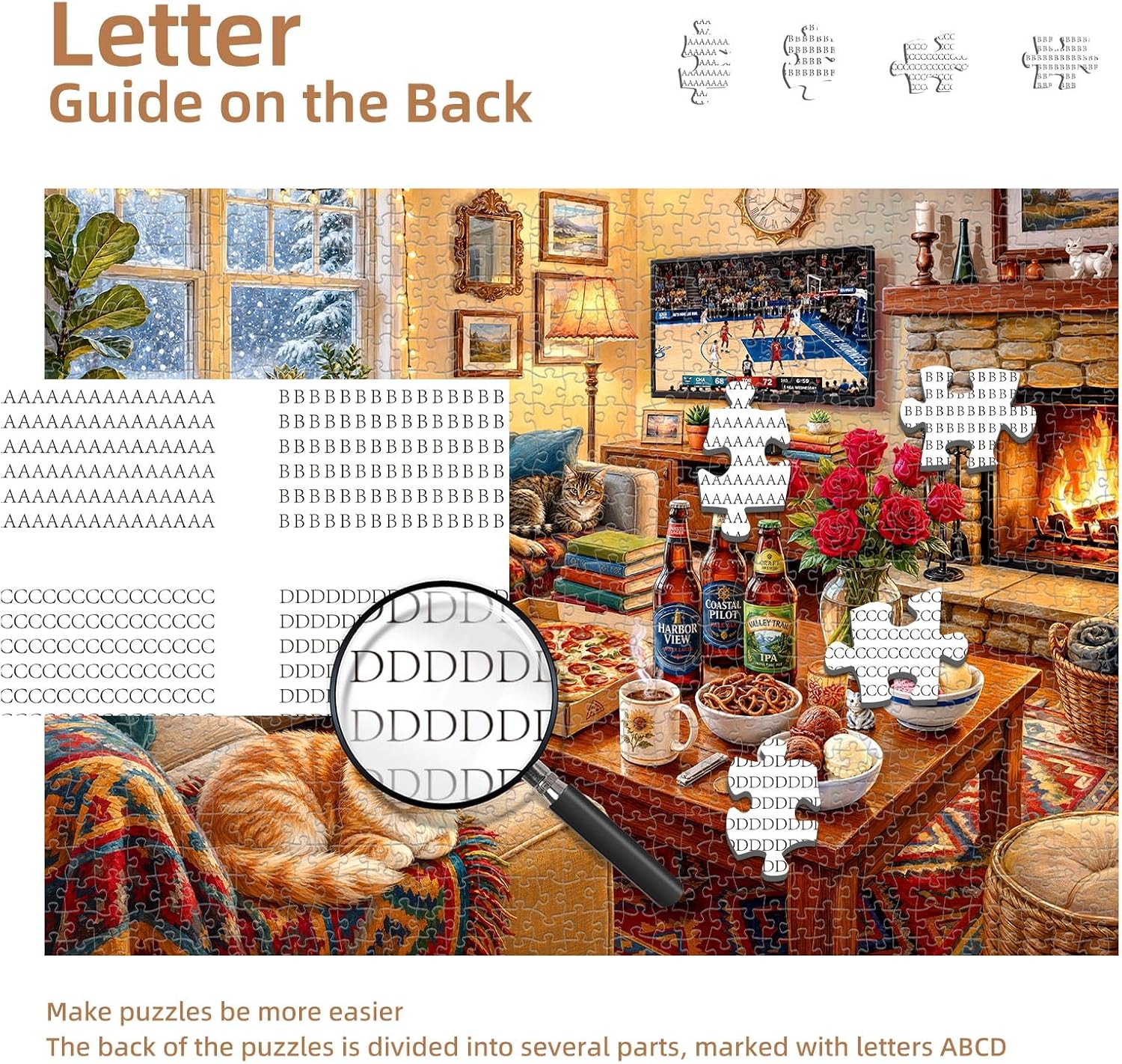 Detalle de Cozy Living Room Puzzles for Adults 1000 Pieces