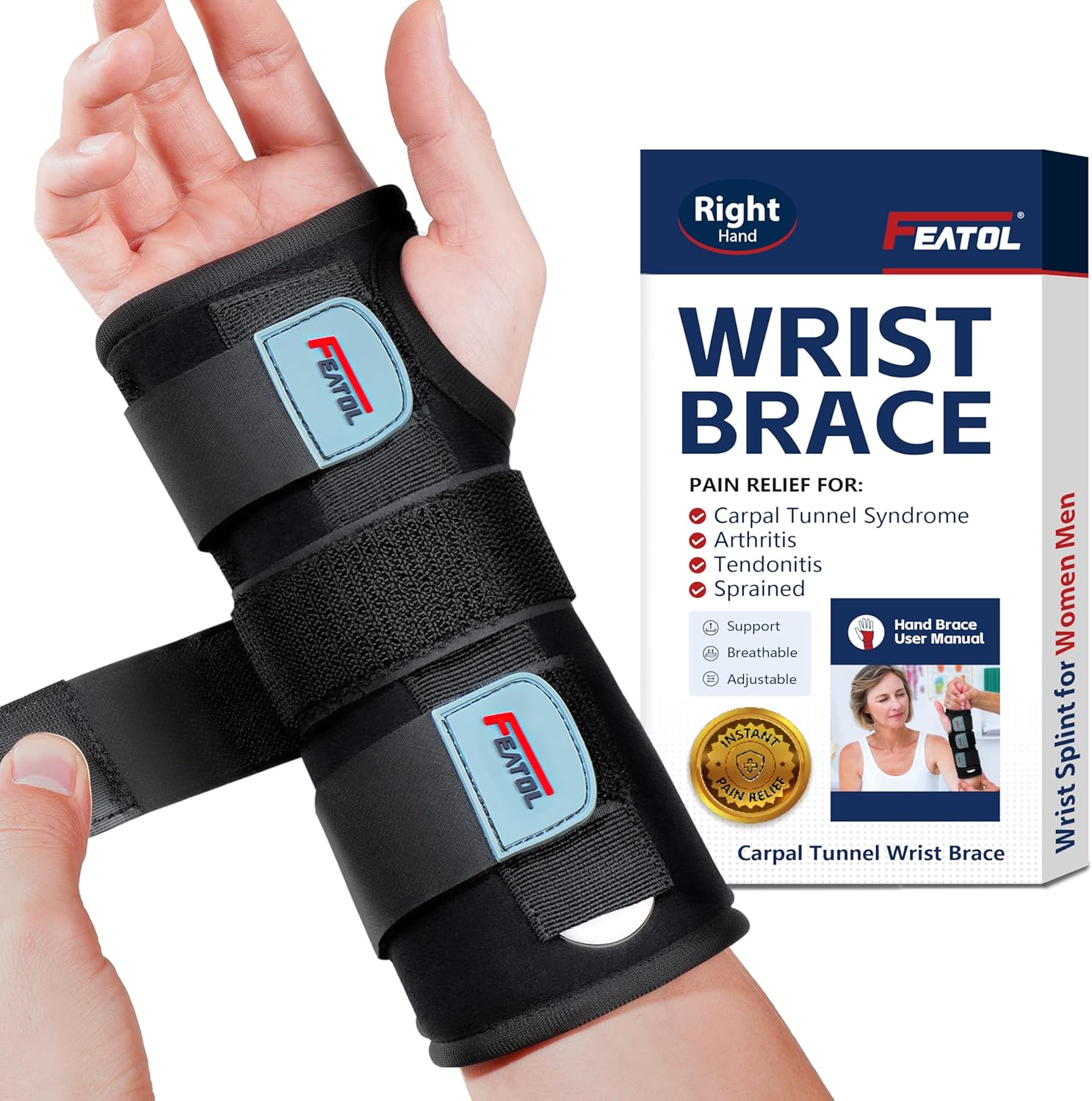 Detalle de FEATOL Wrist Splint for Carpal Tunnel