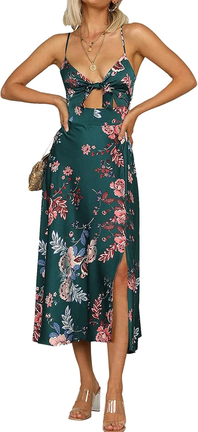 Detalle de Fashionme Satin Spaghetti Strap Midi Dress
