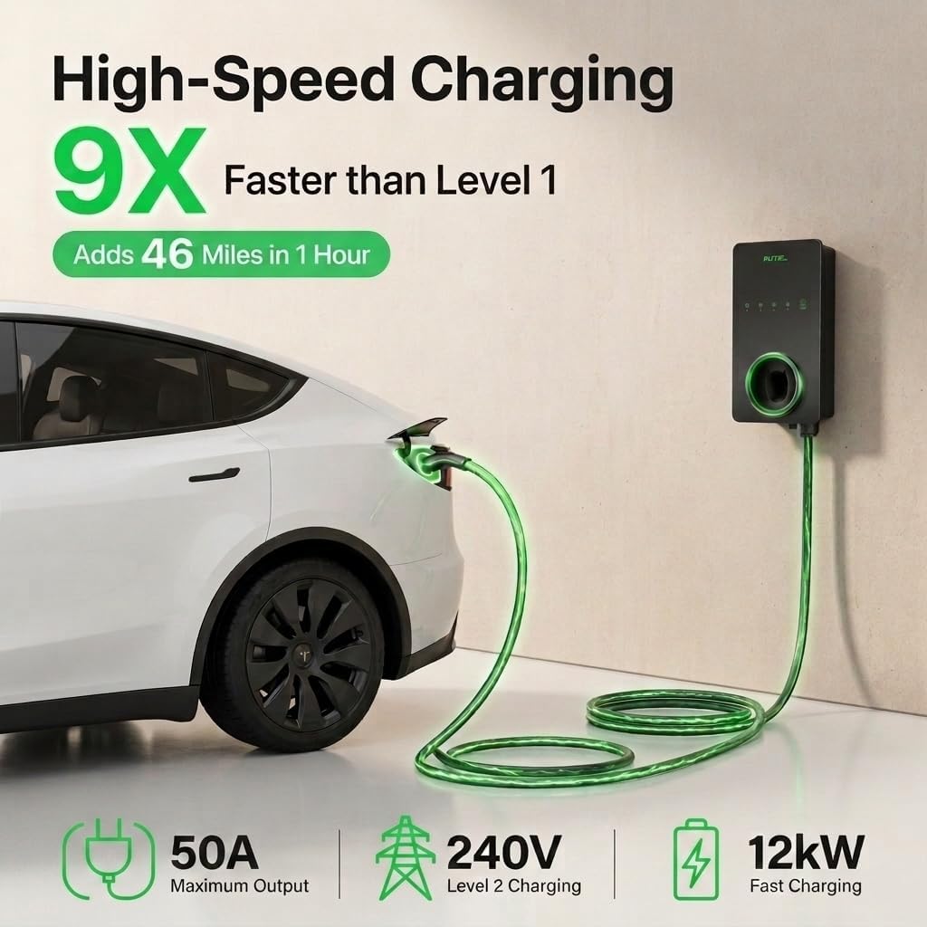 Detalle 2 de Autel Level 2 Home Smart EV Charger (NACS) with 25-Foot Cable — Up to 50Amp, Hardwired 240V