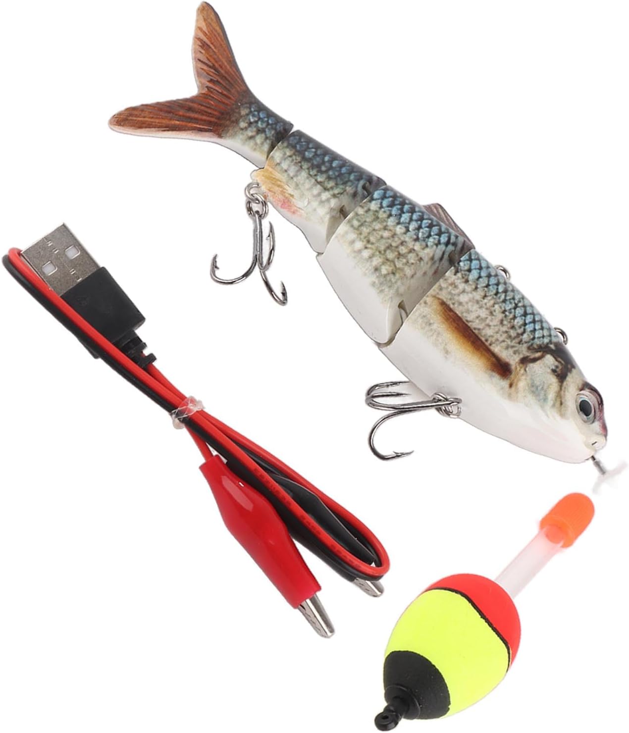 Thumbnail 3 de Akozon Akozonoaseu5gnr4 elektriskt fiskedrag med grön LED och flerledad kropp