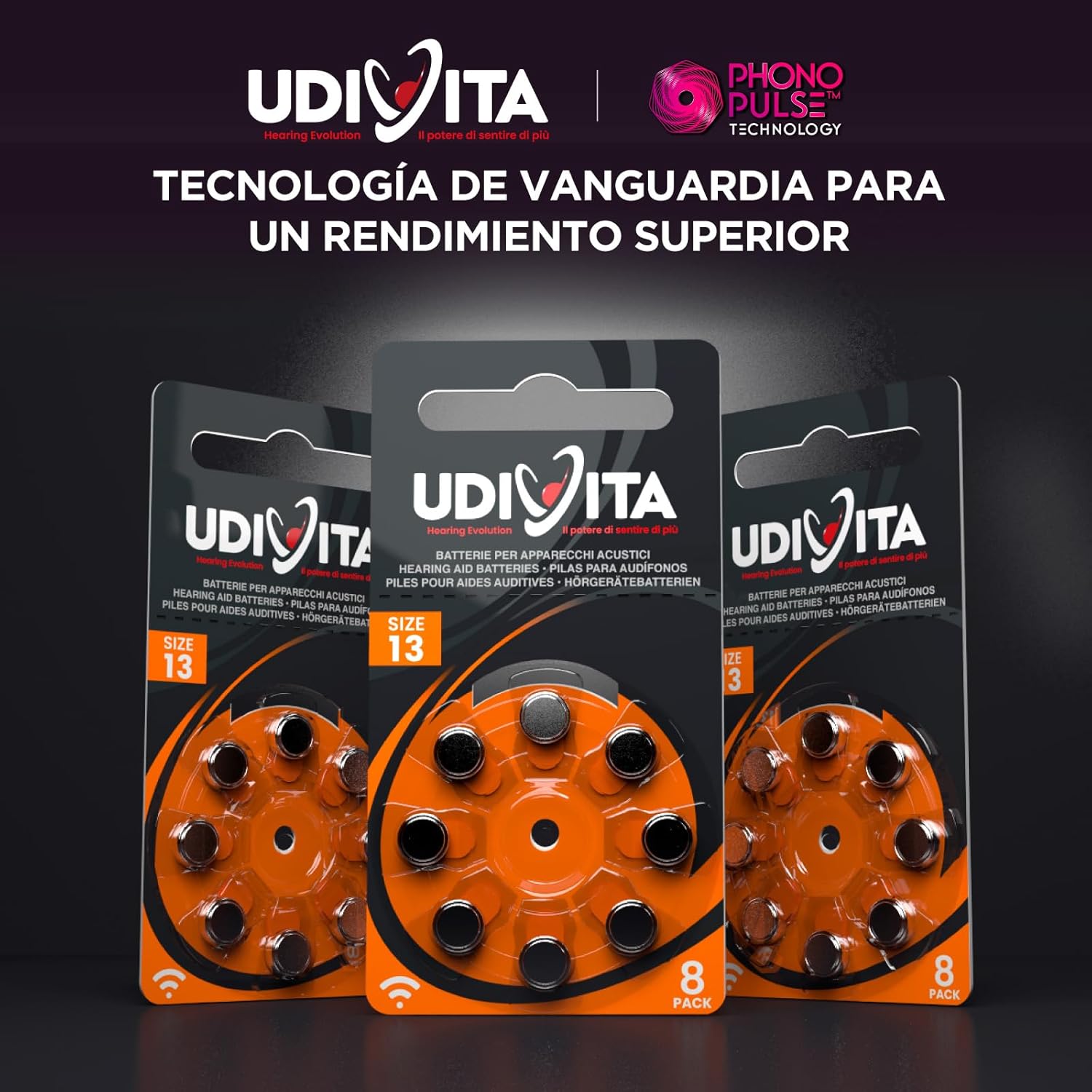 Thumbnail 6 de Udivita PR48 tamaño 13 pilas audífonos