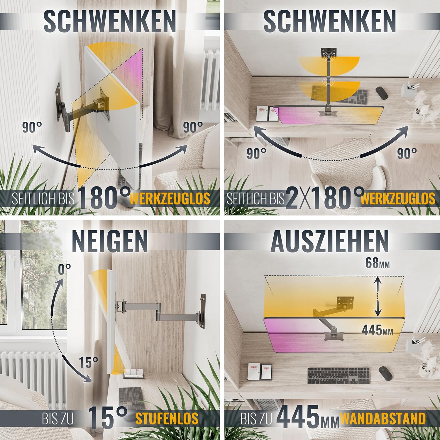 Detalle de RICOO R02-11 Monitor Wandhalterung VESA bis 20 kg