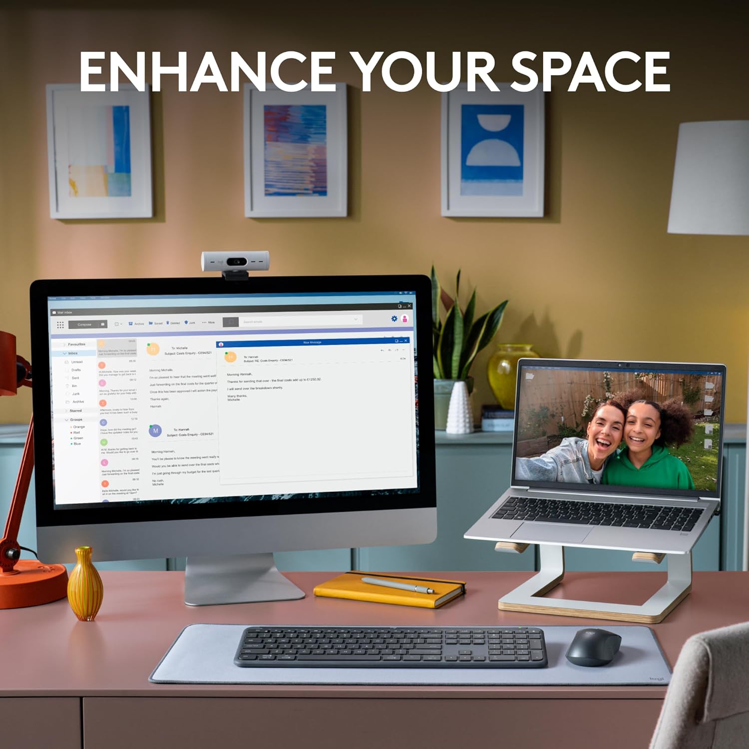 Thumbnail 5 de Logitech Signature Slim K950 Wireless Keyboard (Graphite) with Bluetooth and switch typing between devices