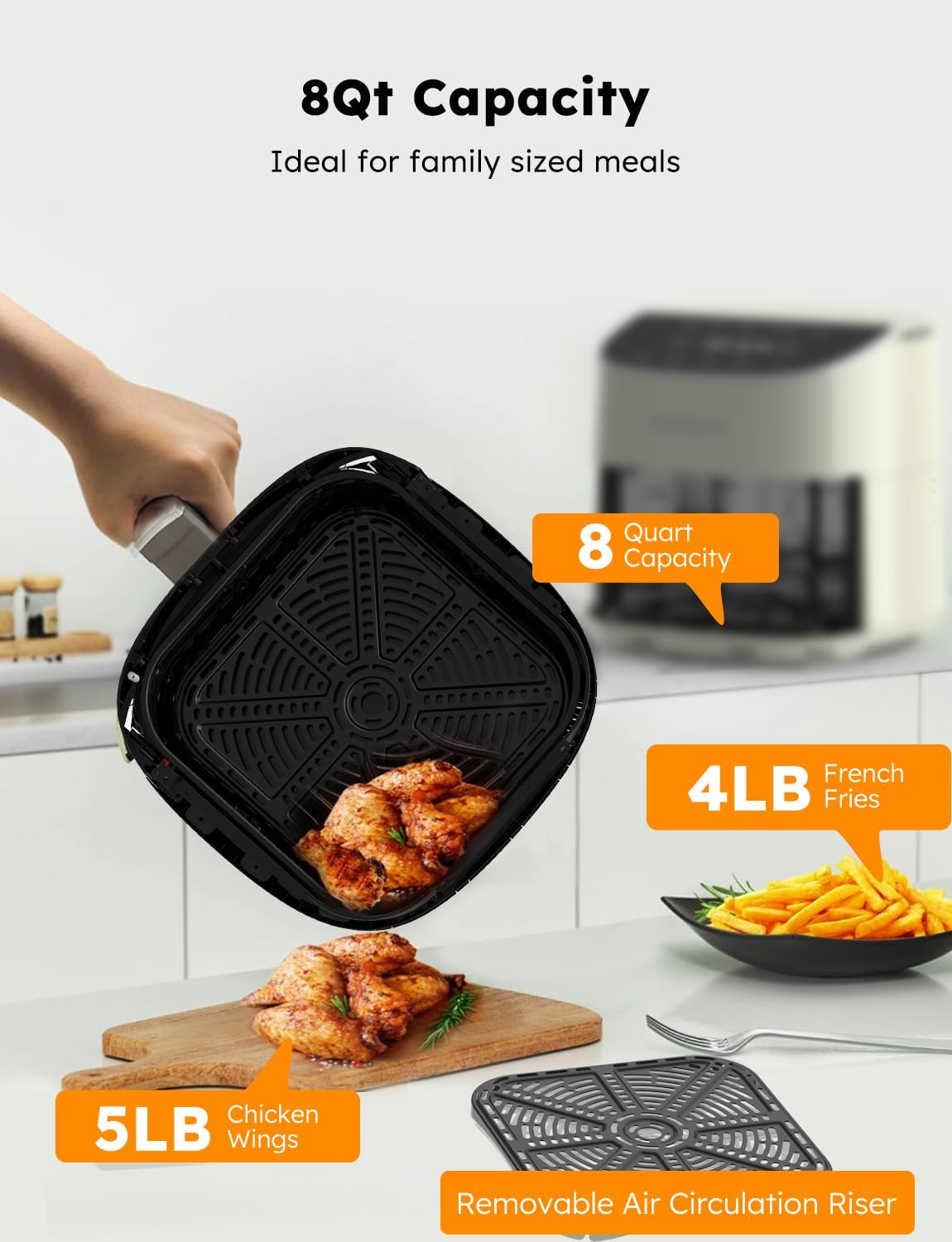 Detalle 2 de Nuwave Brio Plus 8 Qt Air Fryer with Digital Touchscreen 🍟