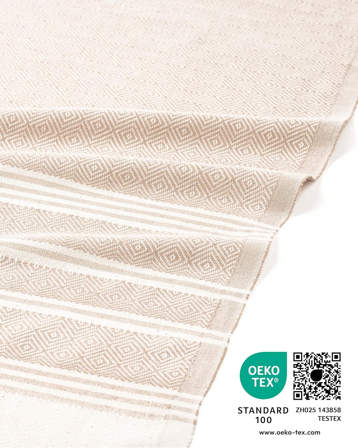Detalle de Fit-Flip Hamamtuch aus 100% Baumwolle – 100x200 cm Diamond, saugfähig & schnelltrocknend