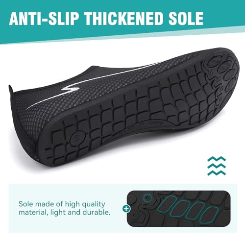 Thumbnail 4 de gitzing Water Shoes for Women & Men – Quick-Dry Barefoot-Feel Aqua Socks (Black, 12.5 UK/47 EU)