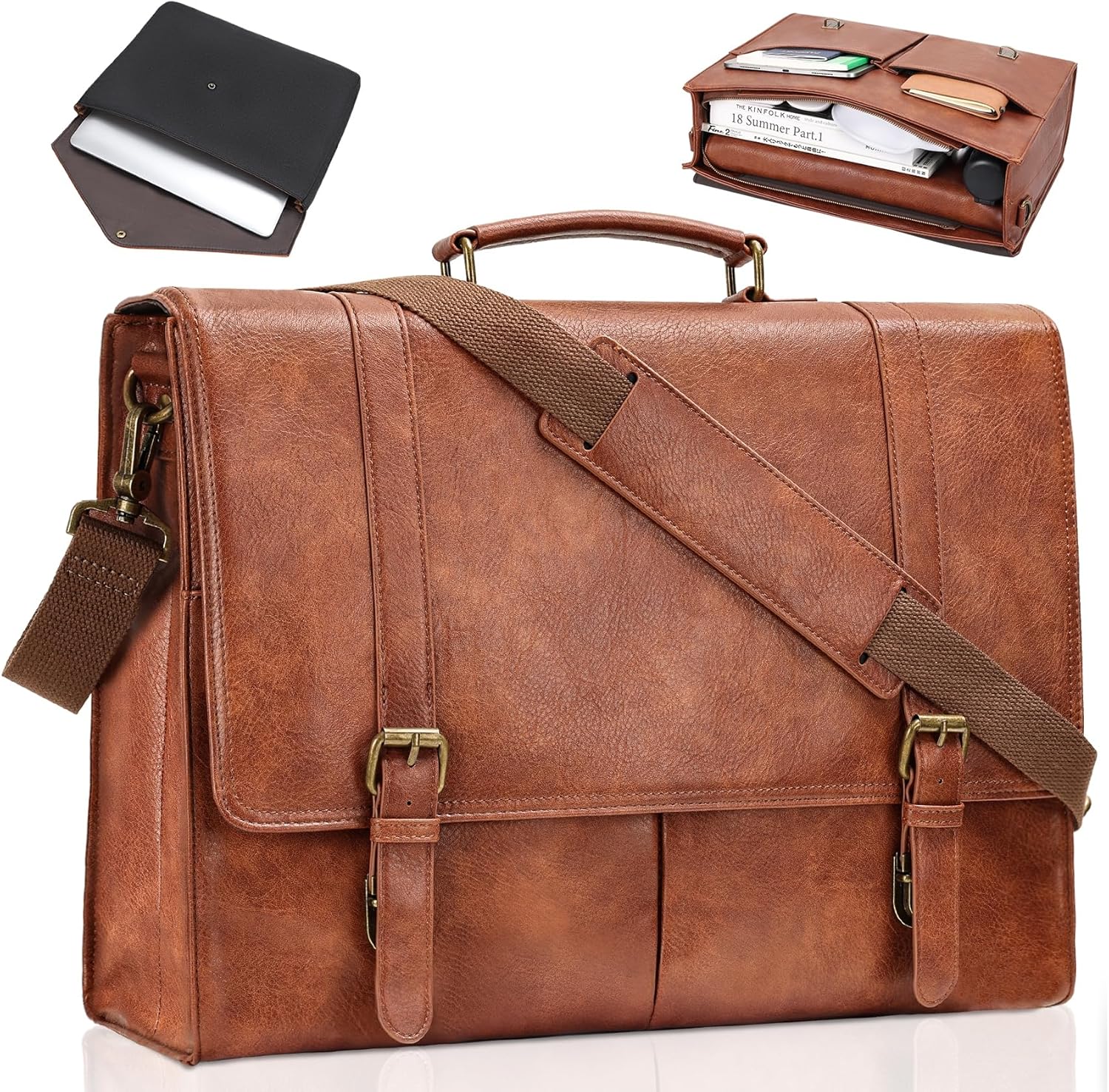 Thumbnail 1 de Estarer Leather Laptop Bag 17.3-inch leather briefcase 💼