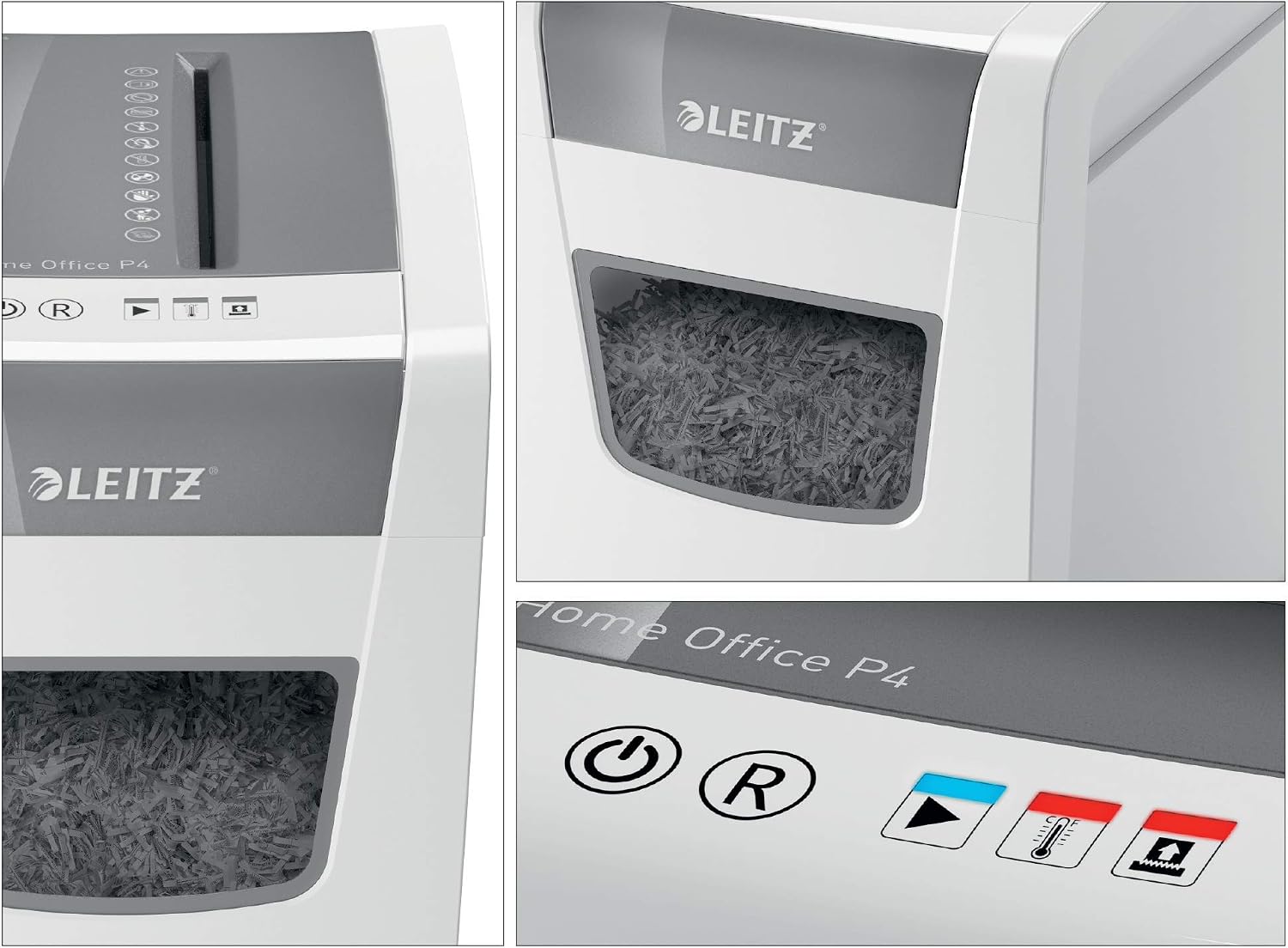 Detalle de Leitz Déchiqueteuse IQ SL Home Office — sécurité P4, 10 feuilles, 23 L, blanche