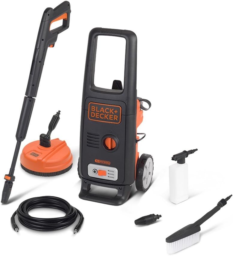 Detalle de BLACK+DECKER Idropulitrice ad Alta Pressione BXPW1600PE con Patio Cleaner e Spazzola Fissa – 125 bar, 1600 W, 420 l/h