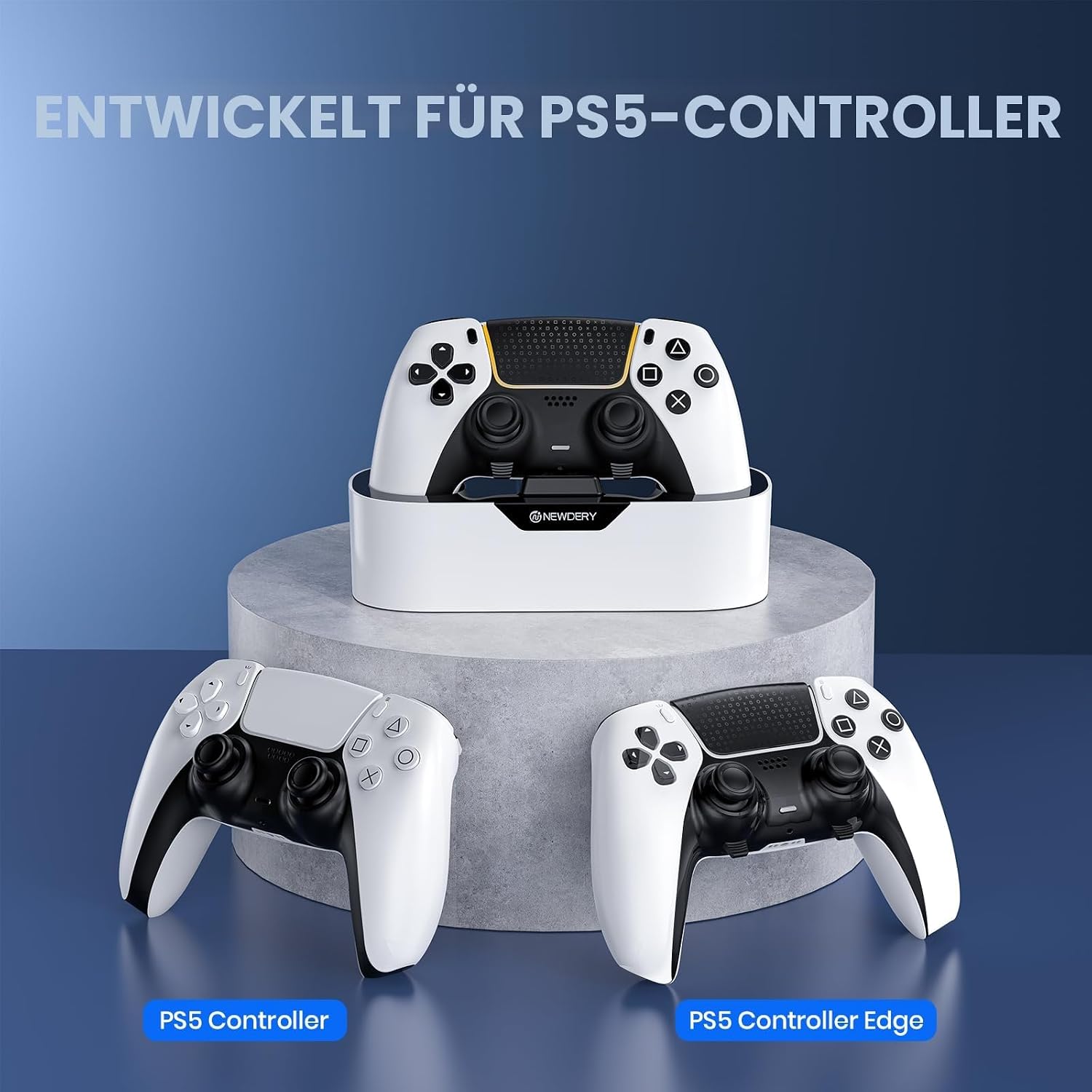 Detalle 2 de NEWDERY PS5 Controller Ladestation 1,5 h