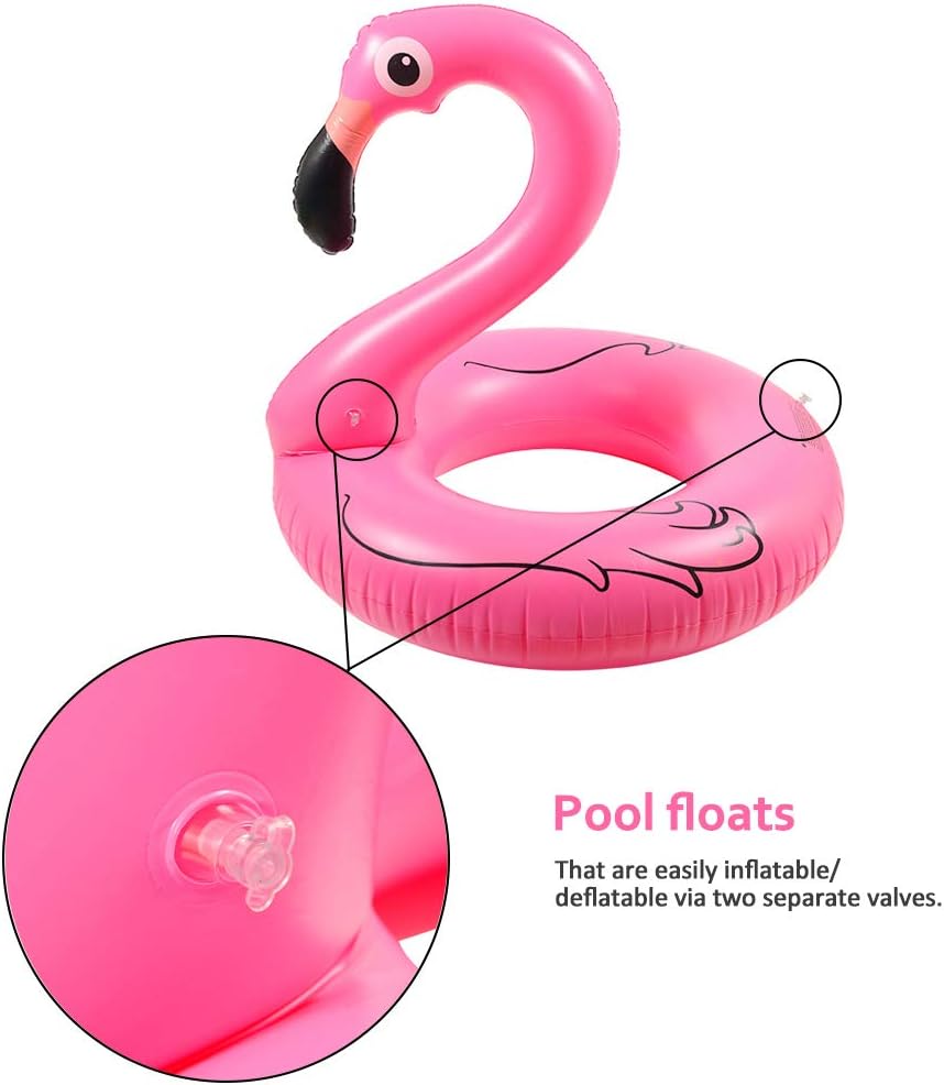 Detalle 2 de Giant Pink Flamingo Pool Float for Adults by Ninonly — 47" Tall Inflatable Flamingo
