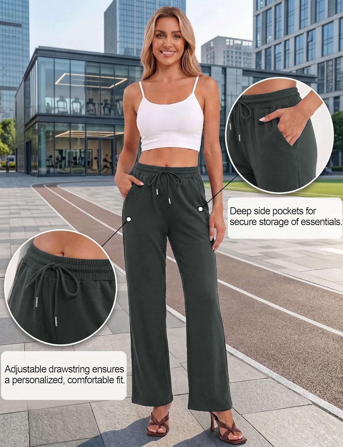 Thumbnail 3 de Litherday Jogging Femme en Coton — Coupe Large et Taille Élastique