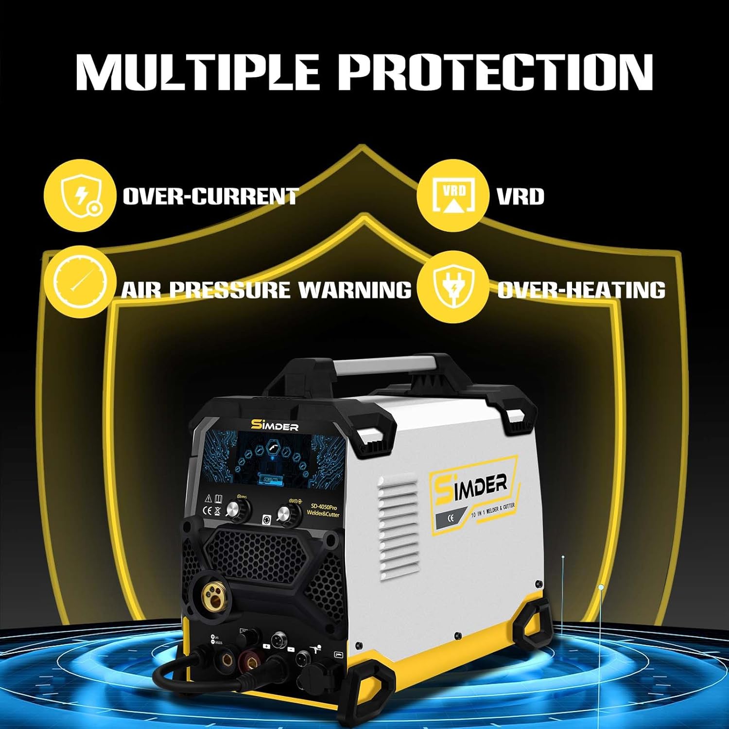 Thumbnail 6 de SSIMDER 200A 10-in-1 Multi-Process MIG Welder 220V (MIG, HF TIG, Stick & Plasma Cutting)