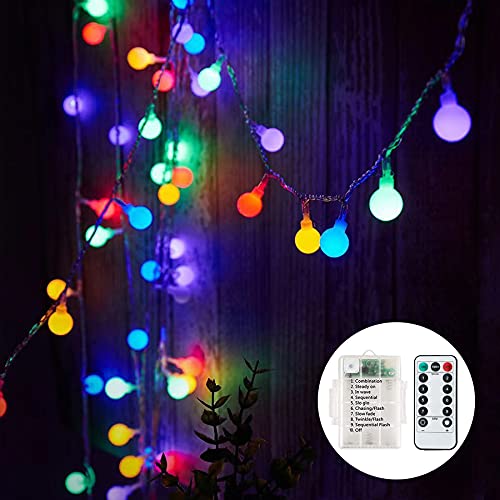 Detalle de Ligarko Fairy Lights Battery: 7M, 60 LED Globe String Lights with 8 Modes