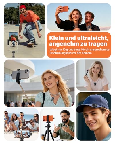Thumbnail 7 de Newmight kabelloses Lavalier-Mikrofon im 2er-Pack mit Rauschunterdrückung und DSP