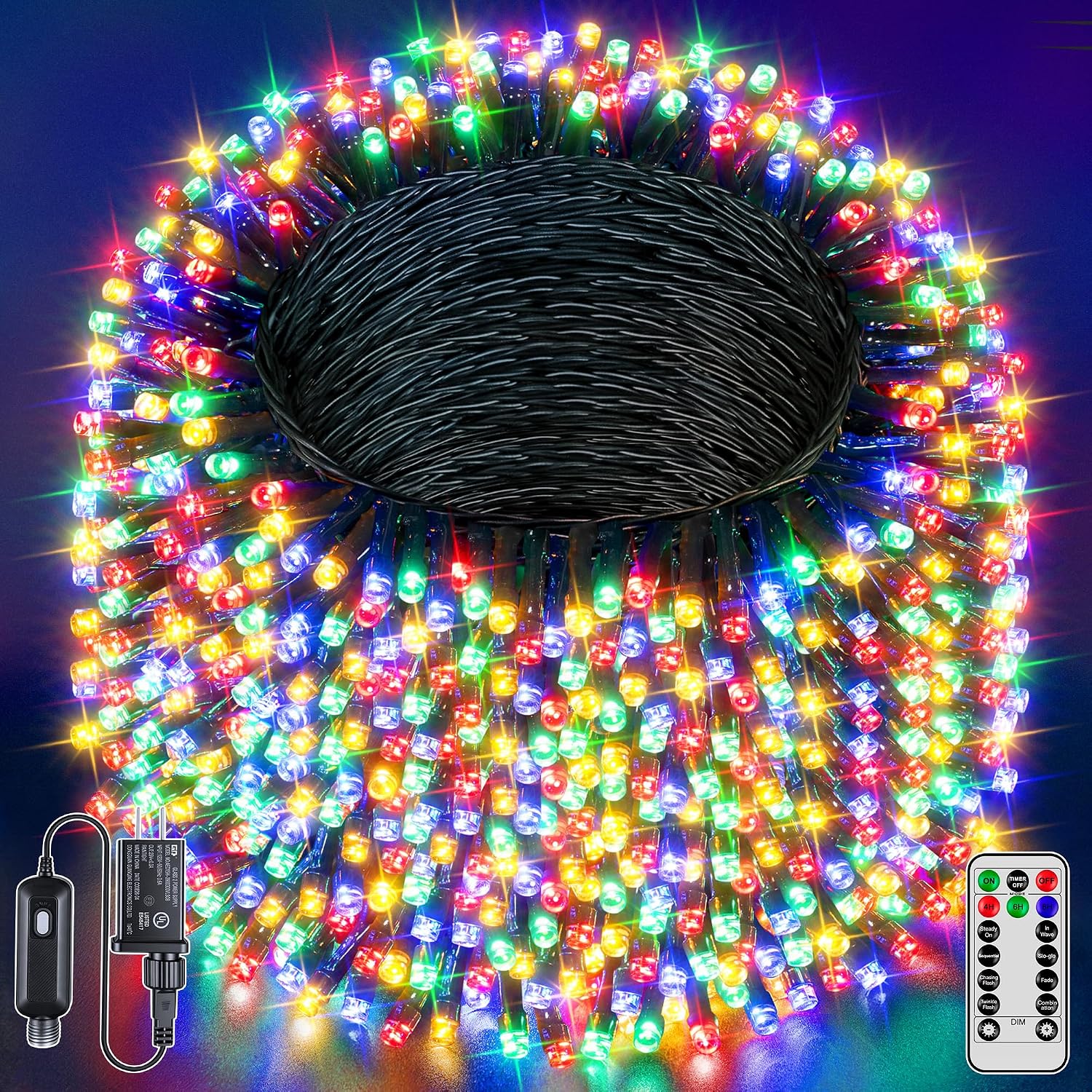 Detalle de Guhope NYA0800J Christmas Lights, 263 ft, 800 Multicolor LEDs, 8 Modes