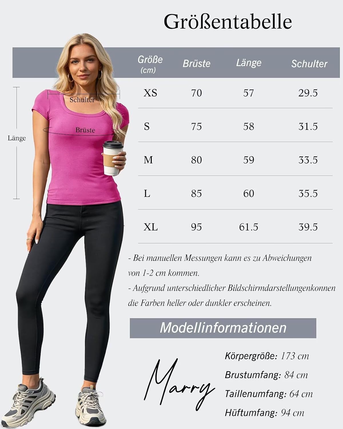 Detalle de RIROW Damen Sommer-T-Shirt mit V-Ausschnitt – Basic aus Rippstoff, figurbetontes Slim Fit