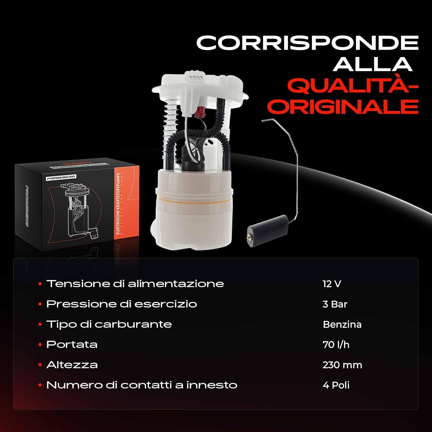 Thumbnail 3 de Frankberg Pompa carburante Kit Modulo di alimentazione carburante 4- Poli compatibile con Nissan Micra (K12/K13) e Note E11 NE11