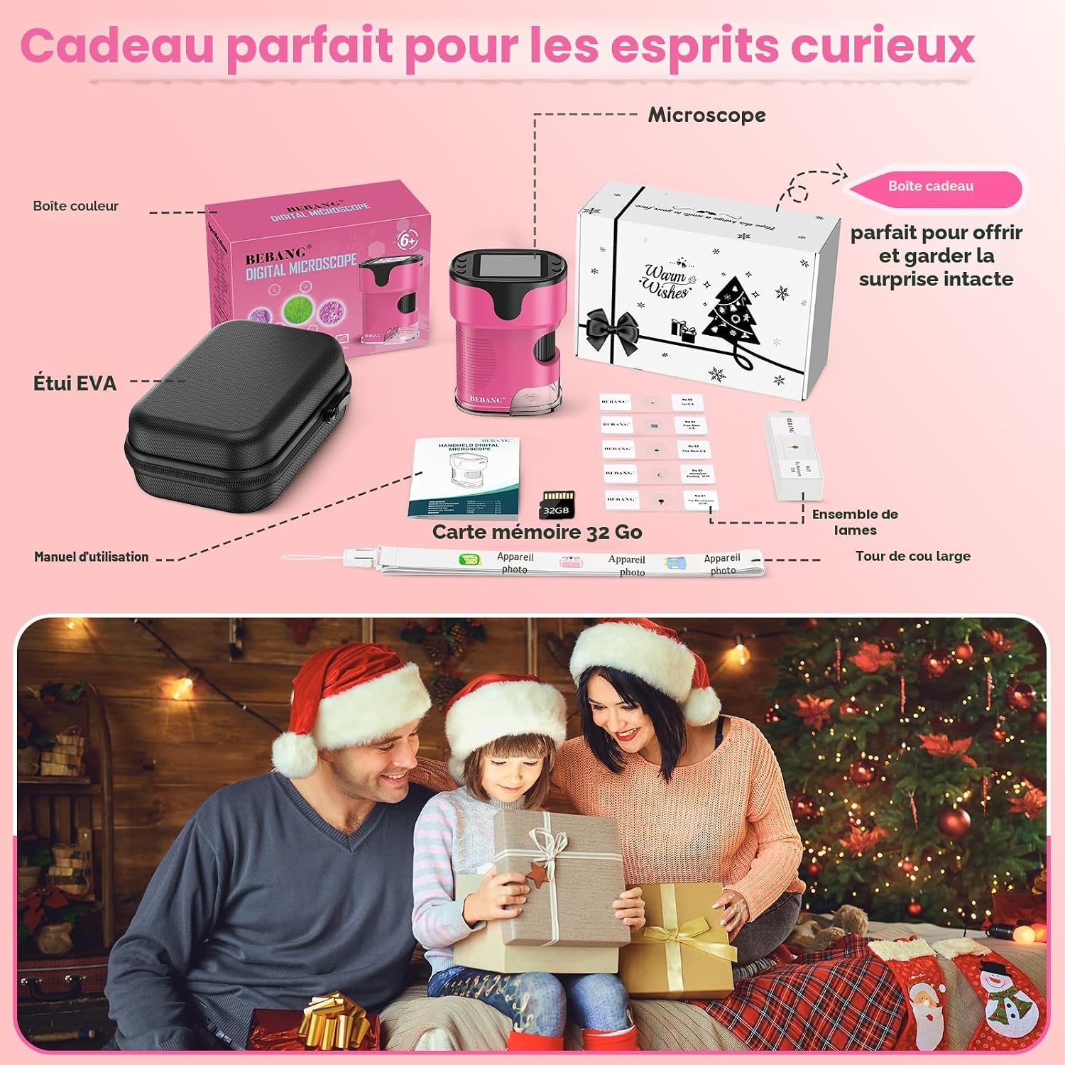 Thumbnail 5 de Microscope Enfant [Kit Complet] BEBANG – Microscopes de poche numérique 4K pour enfants 4–12 ans