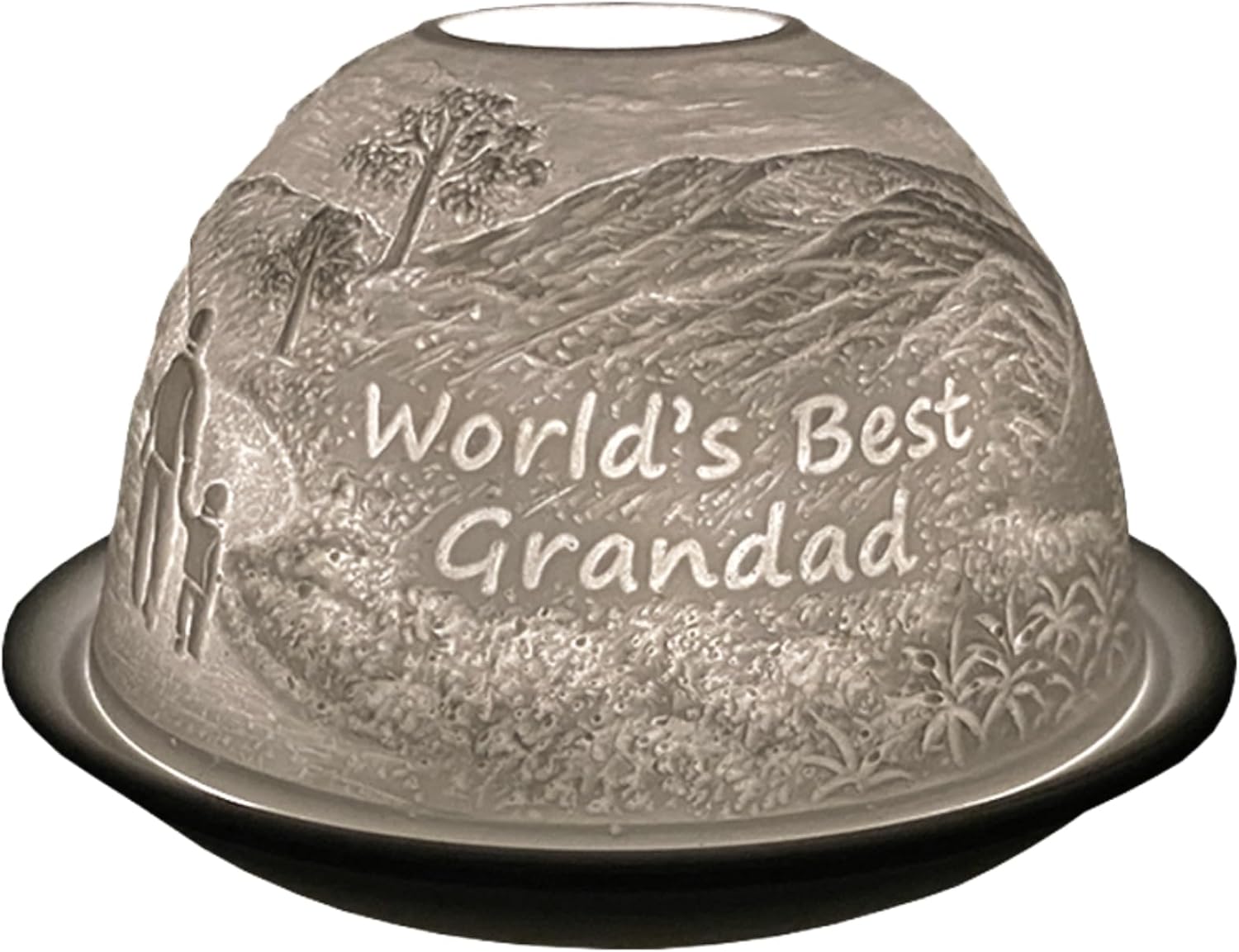 Thumbnail 6 de Cello Porcelain Tealight Holder Dome – “World’s Best Dad” 3D projection dome for tealights & LED candles